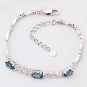 Blue Topaz Bracelet | Sterling Silver